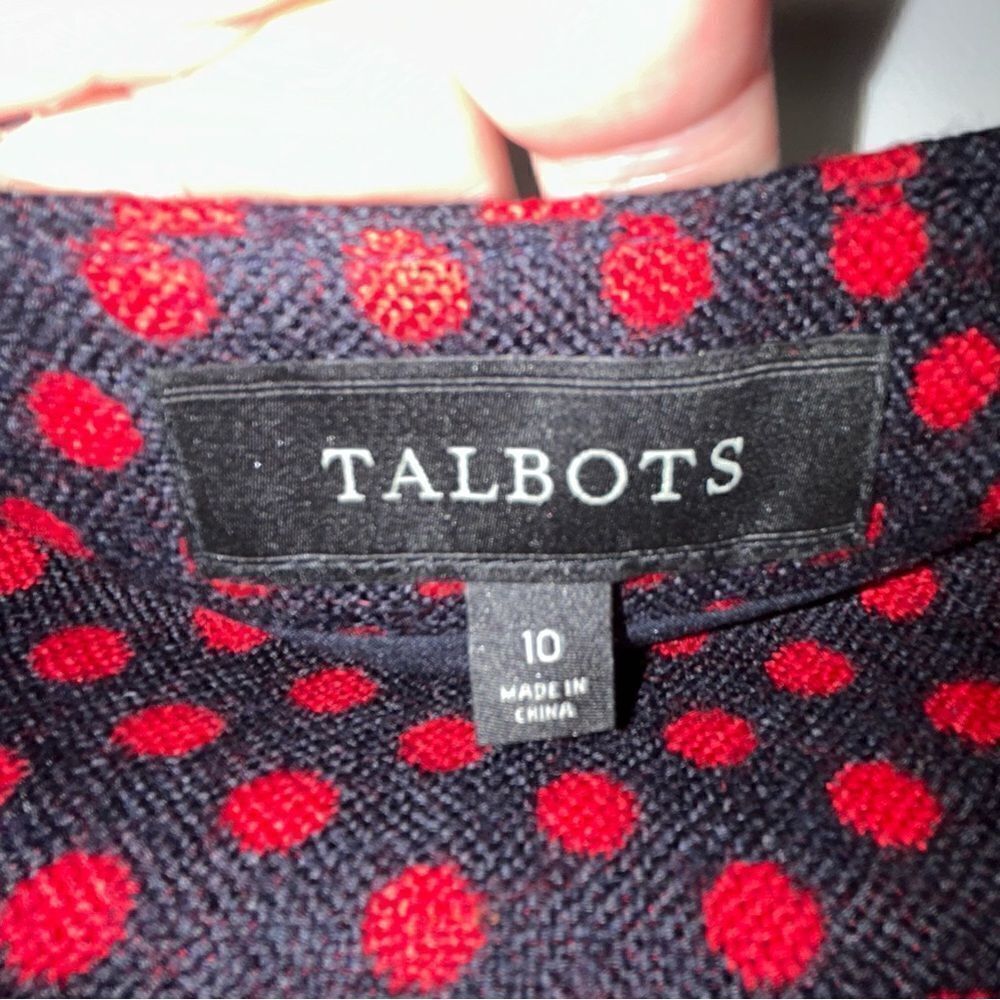 Talbots Polka Dot Print Wool Blend Pencil Skirt - Picture 3 of 5
